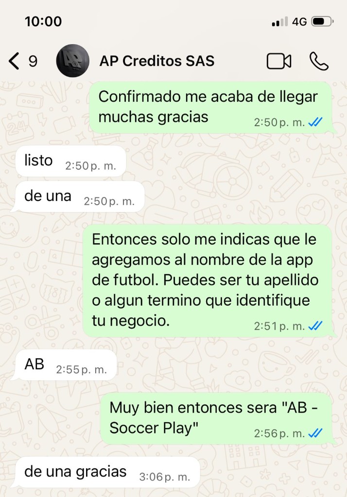 Conversación real con cliente – AP Créditos